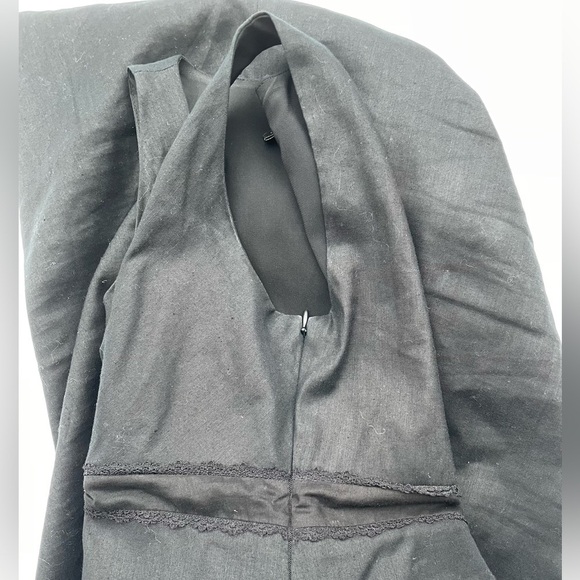 BCBG Max Azria Linen blend dress with lace Black - Picture 5 of 8